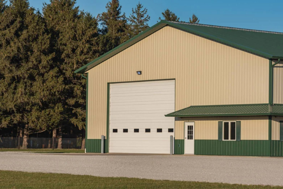 ribbed steel commercial garage door