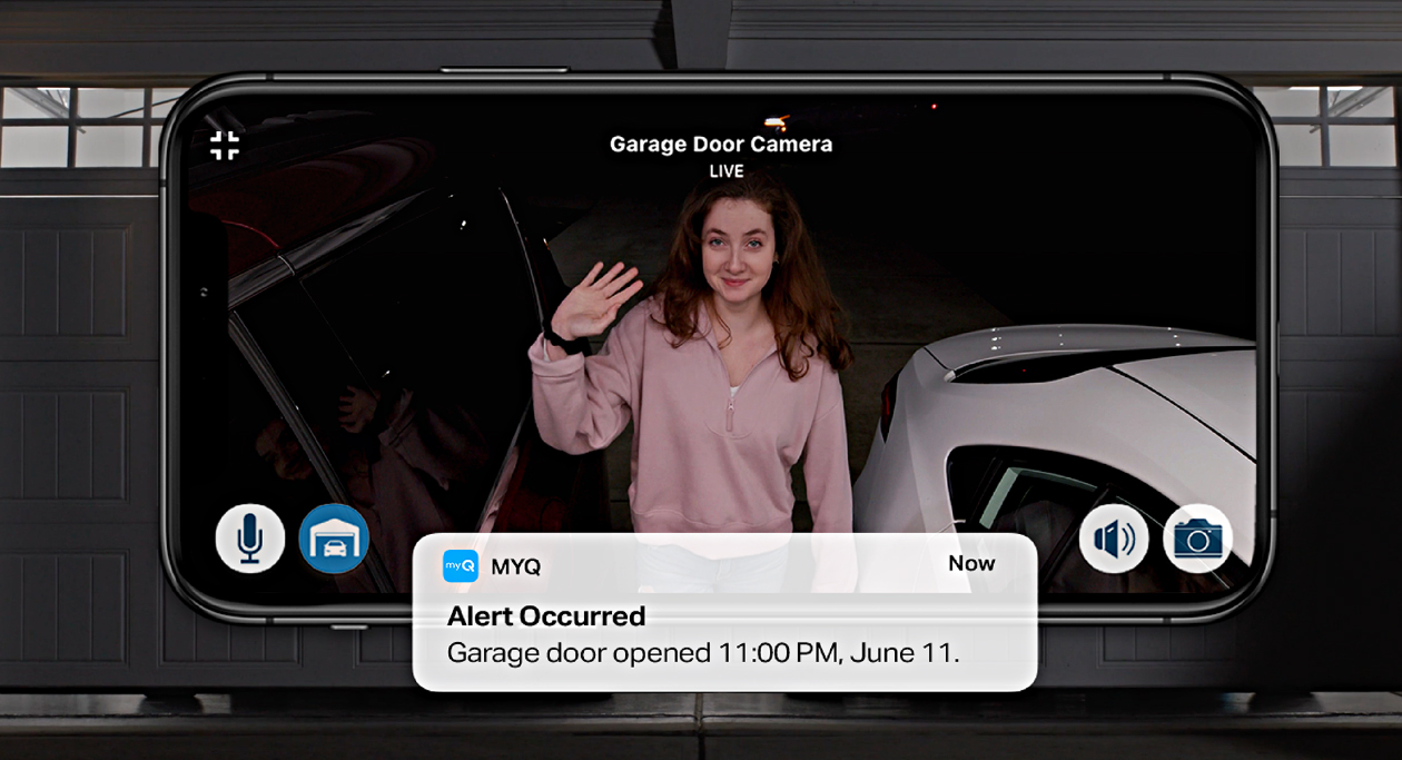 garage door camera alert