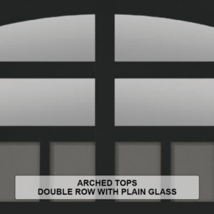 Steel Overlay Carriage House Arched Tops Double Row With Plain Glass