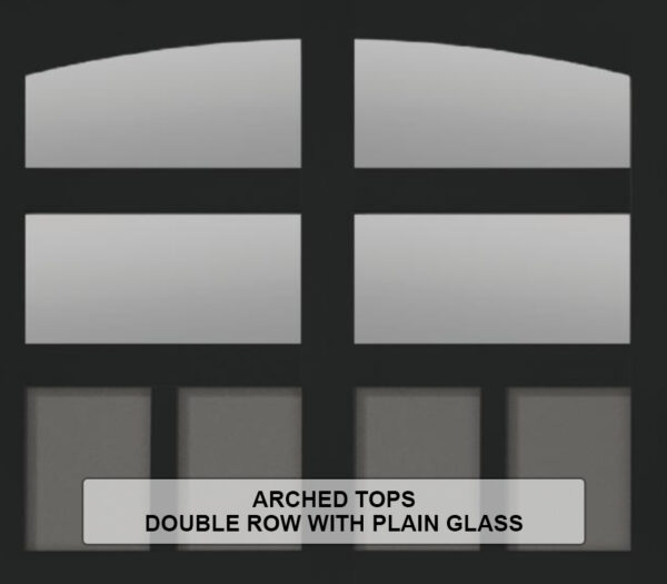 Steel Overlay Carriage House Arched Tops Double Row With Plain Glass