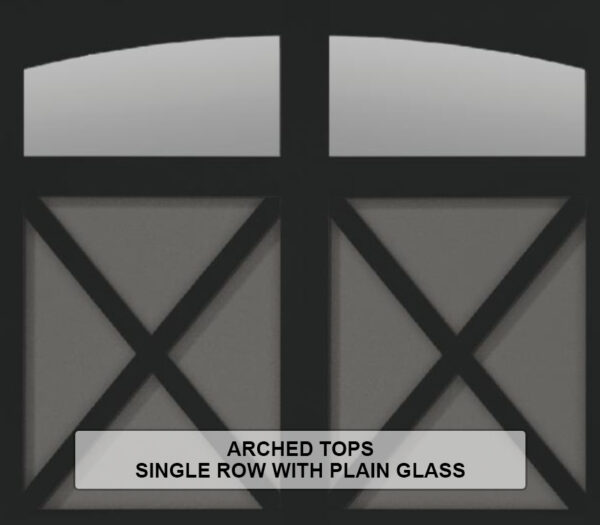 Steel Overlay Carriage House Arched Tops Single Row With Plain Glass