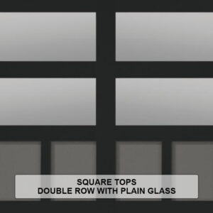 Steel Overlay Carriage House Square Tops Double Row With Plain Glass