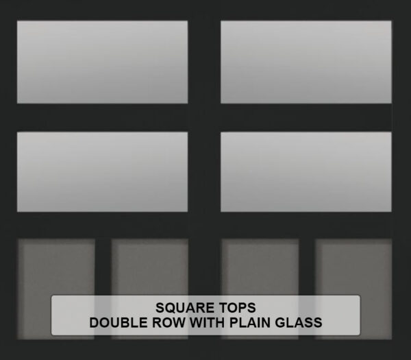Steel Overlay Carriage House Square Tops Double Row With Plain Glass