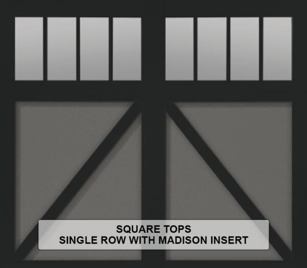 Steel Overlay Carriage House Square Tops Single Row With Madison Insert