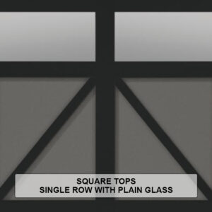 Steel Overlay Carriage House Square Tops Single Row With Plain Glass