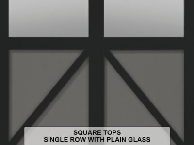 Steel Overlay Carriage House Square Tops Single Row With Plain Glass