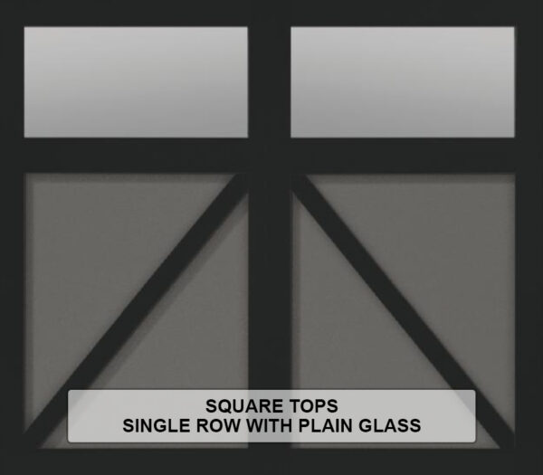 Steel Overlay Carriage House Square Tops Single Row With Plain Glass