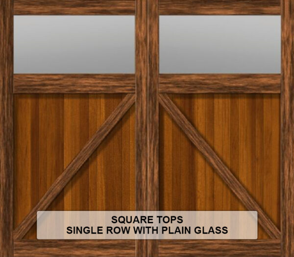 Square Tops Single Row With Plain Glass